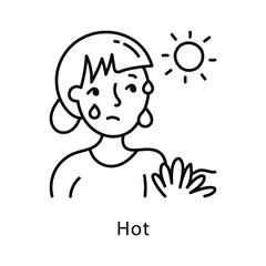 Hot Vector Outline Style Icon. Eps 10 file