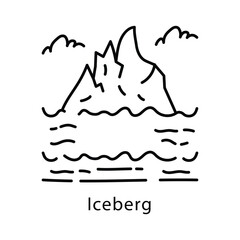 Iceberg Vector Outline Style Icon. Eps 10 file
