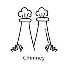 Chimney Vector Outline Style Icon. Eps 10 file