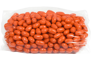 Orange food patty texture close up