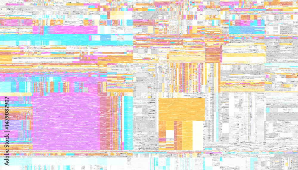 Poster abstract creative glitch overlay texture. geometric pixel pattern of a digital glitch on transparent