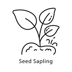 Seed Sapling  Vector Outline Style Icon. Eps 10 file