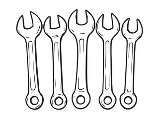 Simple Spanner Outline Vector Pack