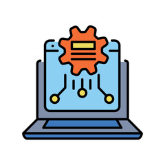 automated headline generation color line icon for digital and print projects.