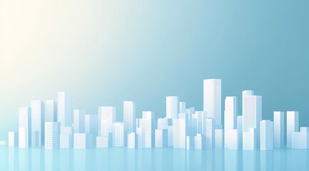 Abstract 3D Rendering of a Cityscape