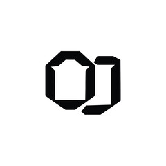 OJ monogram logo design letter text name symbol monochrome logotype alphabet character simple logo