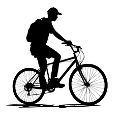 silhouette of a cyclist