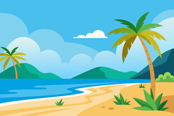 Obraz premium Beach vector illustration 