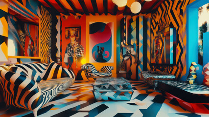 Maximalism interior design showcases bold patterns