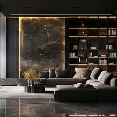 Modern interior design showcase contemporary living room home decor elegant materials stylish ambiance