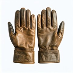 Stylish brown leather gloves with a classic design, showcasing fine craftsmanship and a polished appearance