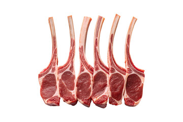 Raw Lamb Chops Ready for Cooking, Featuring Premium Cut and Presentation transparent background Generative AI