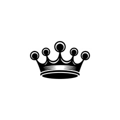 Illustration of king crown in monochrome style. Design element for logo, emblem, sign, poster, t shirt. Vector illustration