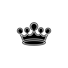 Illustration of king crown in monochrome style. Design element for logo, emblem, sign, poster, t shirt. Vector illustration
