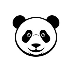 Panda head icon isolated on white. Design element for logo, label, sign, poster, flyer. Vector illustration