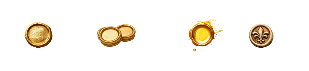 Golden Seals Collection, Authenticity Emblem Elements, cut out transparent