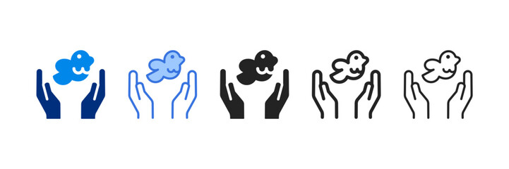 Freedom  Icon Set Multiple Style Vector Illustration 