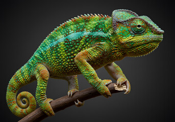 Obraz premium Colorful chameleon on branch