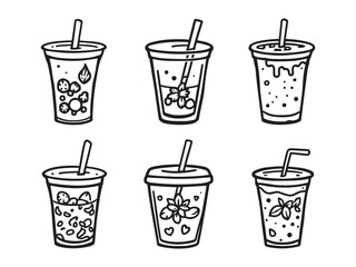 Sweet Tea Simple Line Drawing Set