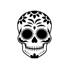 Illustration of mexican sugar skull. Day of the dead. Dia de los muertos. Vector illustration