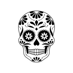 Illustration of mexican sugar skull. Day of the dead. Dia de los muertos. Vector illustration