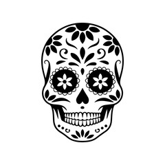 Illustration of mexican sugar skull. Day of the dead. Dia de los muertos. Vector illustration