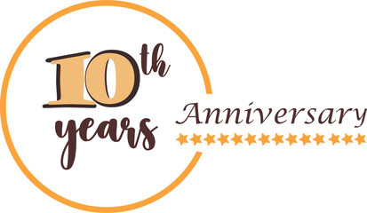 10 years anniversary Vector icon, celebration and congratulation design background can be used for special moment celebration 