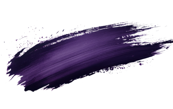 Purple brush stroke on a white background