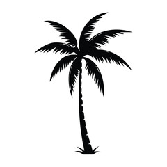 Palm tree silhouettes vector illustration on white background