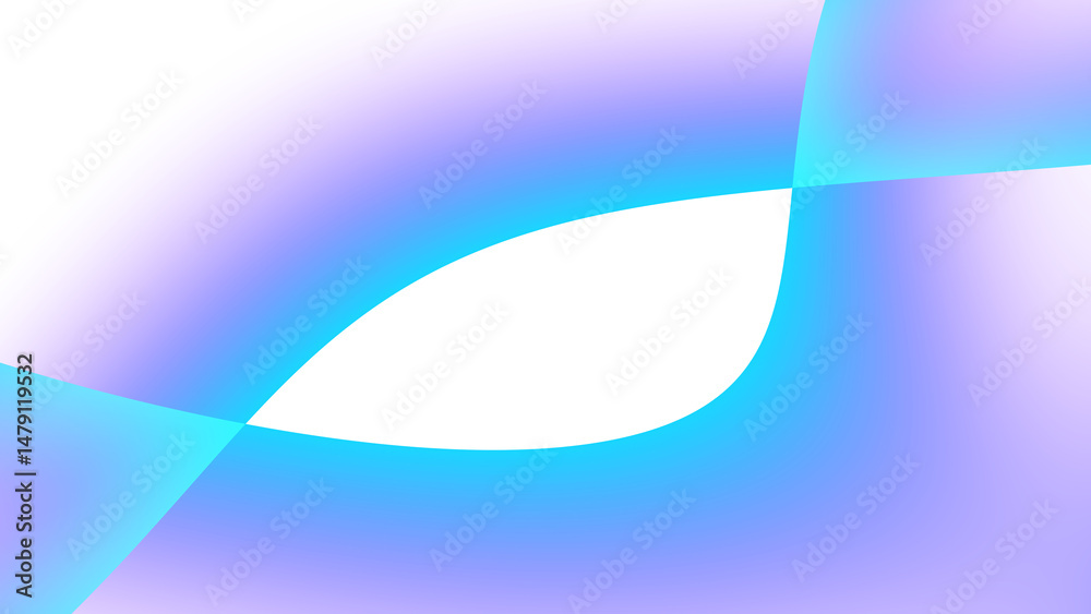 Aufkleber Blurred transparent gradient background. Elegant blue wavy line on Transparent png overlay background