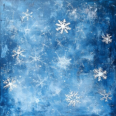 Frosty winter scene abstract art digital artwork calm environment aesthetic view cool blue with white snowflakes