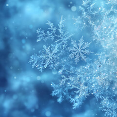 Icy blue snowflakes winter wonderland digital art calm environment aesthetic view tranquil concept