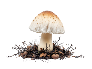 a mushroom isolated on transparent white back ground