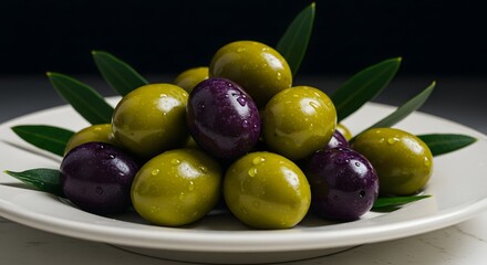 Obraz premium Olives on Plate Food Photography
