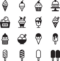 Classic Ice Cream Cone Silhouette Design

Double Scoop Ice Cream Vector Art

Ice Cream Sundae with Cherry Silhouette

Popsicle and Ice Cream Bar Vector Scene

Cute Ice Cream Character Silhouette
