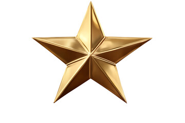 Golden star illustration shiny metallic on transparent background png cutout