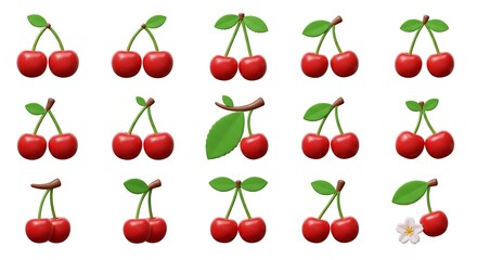 Juicy Cherries: A Digital Delight of Red and Green