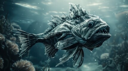 Obraz premium Underwater monstrous fish