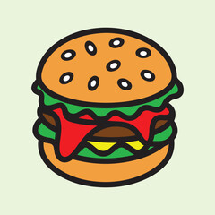 Delicious Burger Art: A Colorful Delight for Food Lovers.
