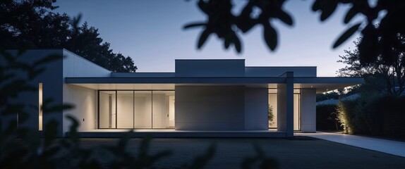 Modern house exterior twilight exterior design