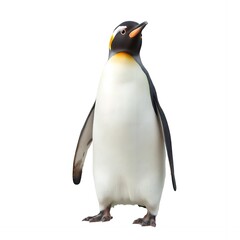 Fototapeta premium Majestic Emperor Penguin standing on white background Wildlife Animal portrait