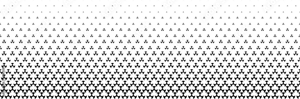 Poster horizontal halftone of black circle design for pattern and background.