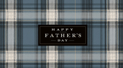 A heartfelt Father's Day message displayed on a blue checkered pattern, conveying a message of love and appreciation.