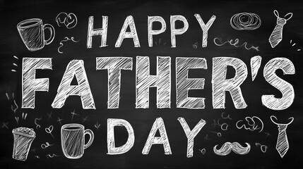 Celebrate the special bond with the perfect Father's Day greetings on a chalkboard, a unique and artistic tribute. Handwritten message conveys heartfelt appreciation for the guiding figure in life. 