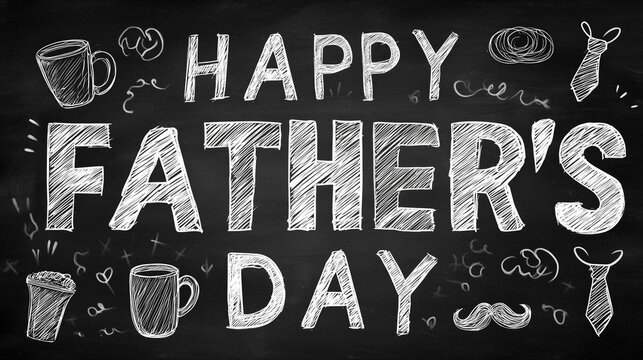 Celebrate the special bond with the perfect Father's Day greetings on a chalkboard, a unique and artistic tribute. Handwritten message conveys heartfelt appreciation for the guiding figure in life.