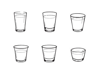 Clean Line Art Vanilla Milk Illustration Set