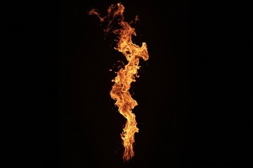 Fire flames rising in a vertical dance creating dynamic visuals in a dark background, Fire Flames Reaction Vertical 916 Cartoon Photo Motion Graphics With Black Background