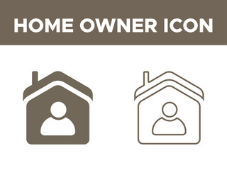 home owner Icon Set, home owner Solid and line icon.