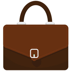 Success Element. Vector illustration of Classic brown briefcase representing business, career, and professionalism. Isolated on background