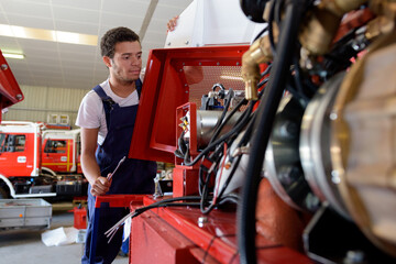 industrial worker in a garage